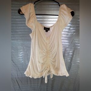 B.wear White Ruched Crop Top